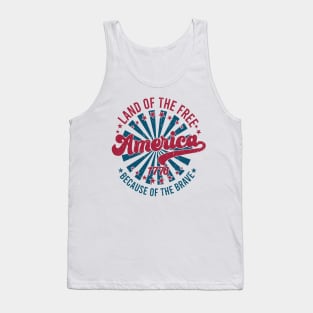 America Land Of The Free Because Of The Brave Retro Tank Top